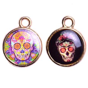 Medalla Red. 12mm Calavera (2 pza)