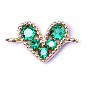 484-05 Micropave Sep. Corazon Verde 10mm Dorado (1 pza)