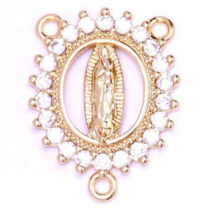 507-02 Micropave Virgen Gpe. Trio 18mm Dorada (1 pza)