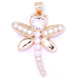 531-02 Micropave Libélula Perla 27x23mm Dorado (1 pza)