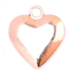 CDL404 Chapa de Oro 18K Dije Corazon Liso 15mm (1 pza)