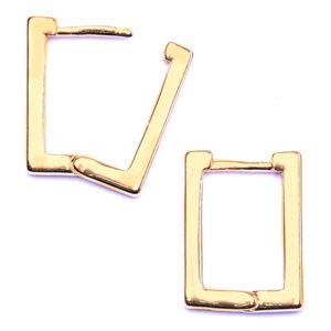 CAR33 Chapa Oro 18K Arete Rectángulo 18mm  (1 par)