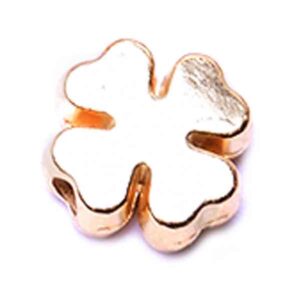 Chapa Oro 18K Cuenta Trebol liso 8mm (3 pzas)