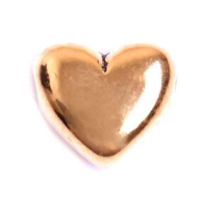 CDL126 Chapa Oro Cuenta Corazon 8mm (2 pzas)