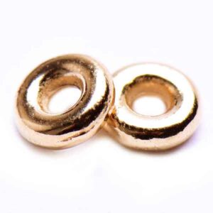 Chapa Oro 18K Cuenta Dona lisa 6mm (6 pzas)