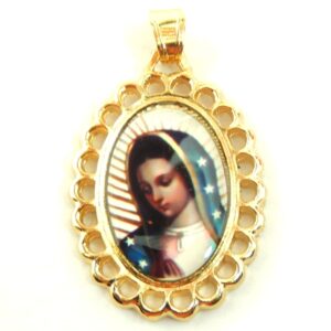 ME. Zamak DO Medalla Greca 2 27mm-Rostro Virgen Gpe. (1 pza)