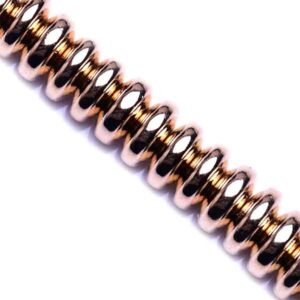 Hematita Rondel Plano 4x2mm Dorado Claro 40cm aprox. (1 tira)
