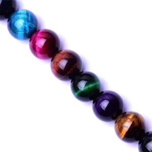LD596 Ojo de Tigre Multicolor Bola 8mm -39cm aprox.(1 tira)