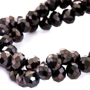 Cristal Rondel Fac. 2mm D-051 Black Niquel 40cm aprox.(1 tira)