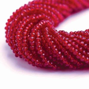 Cristal Rondel Fac. 8mm E-002 Rojo 40cm aprox. (1 tira)