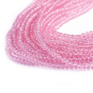 Cristal Rondel Fac. 2mm E-008 Rosa 40cm aprox. (1 tira)