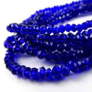 Cristal Rondel Fac. 6mm E-029 Azul Cobalto 41cm aprox. (1 tira)