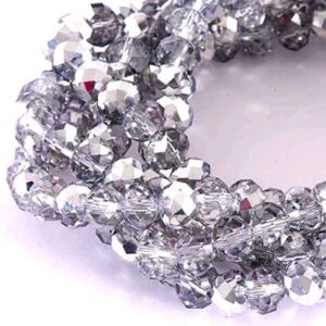 Cristal Rondel Fac. 2mm D-048AB Cristal/Plata AB 40cm aprox. (1 tira)