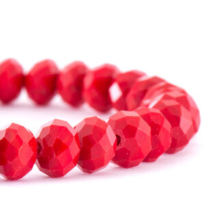 Cristal Rondel Fac. 2mm E-060 Rojo Solido- 40cm aprox. (1 tira)