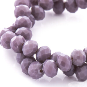 Cristal Rondel Fac. 2mm D-145 Morado Mate 40cm aprox. (1 tira)