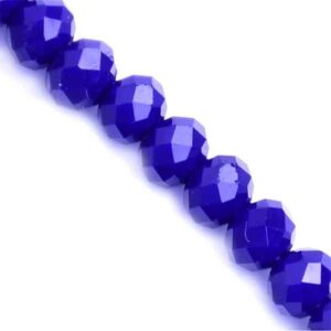 Cristal Rondel Fac. 2mm D-143 Cobalto Mate 40cm aprox. (1 tira)