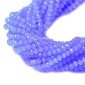 Cristal Rondel Fac. 4mm E-039 Azul Opalo 42cm aprox. (1 tira)
