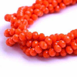 Cristal Rondel Fac. 2mm E-057 Naranja Mate 40cm aprox. (1 tira)