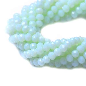 Cristal Rondel Fac. 2mm E-080 Menta Claro 40cm aprox.  (1 tira)