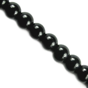 Cristal Liso Bola 10mm-Negro 39cm aprox.(1 tira)