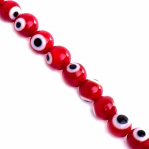 Cristal Ojos Turcos Bola 6mm 01-Rojo 35cm aprox. (1 tira)