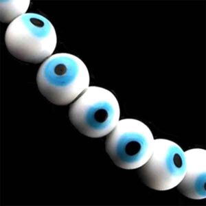 Cristal Ojos Turcos Bola 6mm 05-Blanco 35cm aprox. (1 tira)