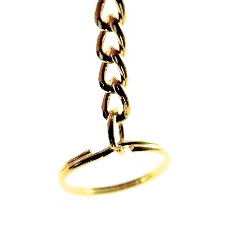 Argolla para llavero c/cadena 25mm Dorado (15 pzas)