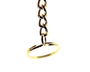Argolla para llavero c/cadena 25mm Dorado (5 pzas)
