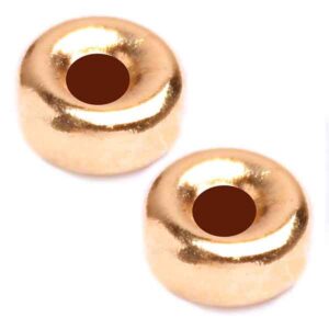 B. ORO 18K BC87 Cuenta Rnd liso 7mm perf gde (2 pzas)