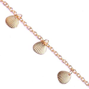B.ORO 18K Cadena Dije Conchitas 10mm- 11cm aprox (1 grm)