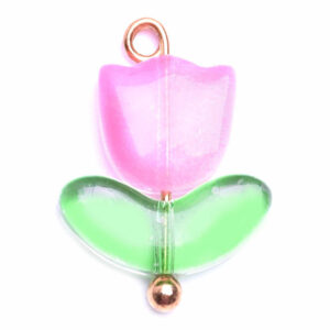 Criistal Cuenta Tulipan Rosa 15mm (4 pzas)