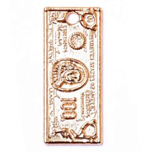 CDL397 Chapa de Oro 18K Billete Dólar 21mm (2 pzas)