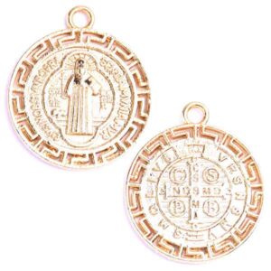 CME39 Chapa de Oro 18K Medalla S Benito 25mm (1 pza)