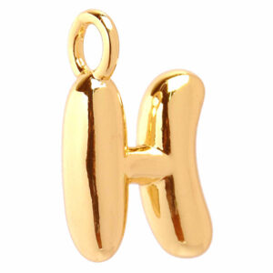 Chapa de Oro Letra Inflada "H" 13mm (1 pza)
