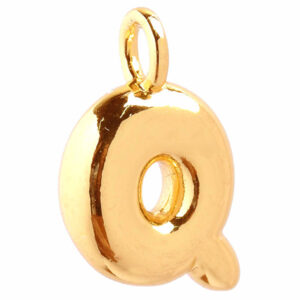 Chapa de Oro Letra Inflada "Q" 13mm (1 pza)