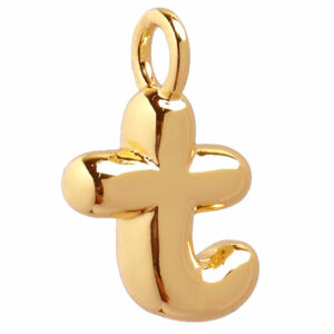 Chapa de Oro Letra Inflada "T" 13mm (1 pza)