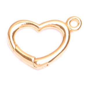 Chapa Oro Dije Corazon Broche 14mm (1 pza)