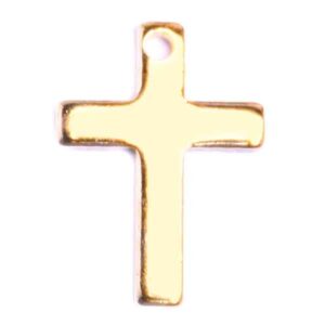 CCR43 Chapa Oro 18K Cruz 12mm (5 pzas)