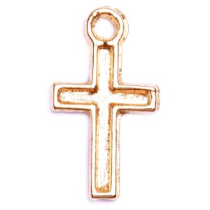 CCR53 Chapa de Oro 18K Cruz 12mm (6 pzas)
