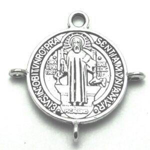 ME.43 Pewter PA Dije San Benito 3 Argollas 20 mm (2 pzas)