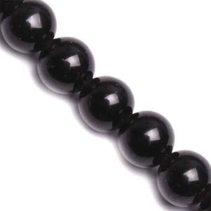 Obsidiana Negra Bola 6mm 37cm aprox. (1 tira)