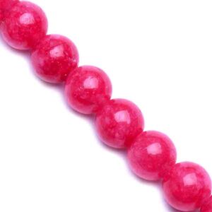 02-21 Jade Bola 6mm Rojo 37cm aprox.  (1 tira)