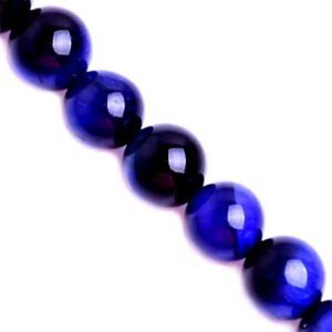 LD447 Ojo de Tigre Cobalto Bola 8mm 37cm aprox (1 tira)
