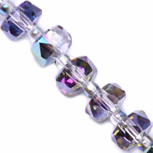 05-09 Rosenthel Cristal Fac. Rondel 4x7mm V.Rosa/Verde 20cm aprox.(1 tira)