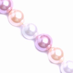 01-02 Perla Concha Bola 6mm Blanco/Melon/Lila- 40cm aprox. (1 tira)