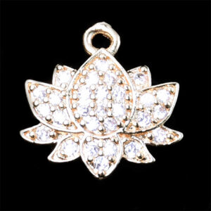 Micropave Dije Flor de Loto 10mm- Dorado (1 pza)