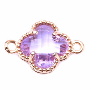 Chapa de Oro Sep. Cristal Trebol Lila 11mm (1 pza)