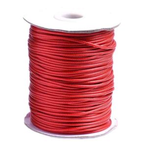 Rollo Cordon Encerado 2.5mm Aprox 70m - Rojo (1 rollo)