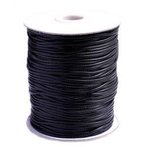 Rollo Cordon Encerado 2.0mm Aprox 70m - Negro (1 rollo)