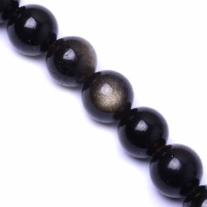 Obsidiana Gold Bola 8mm 37cm aprox. (1 tira)